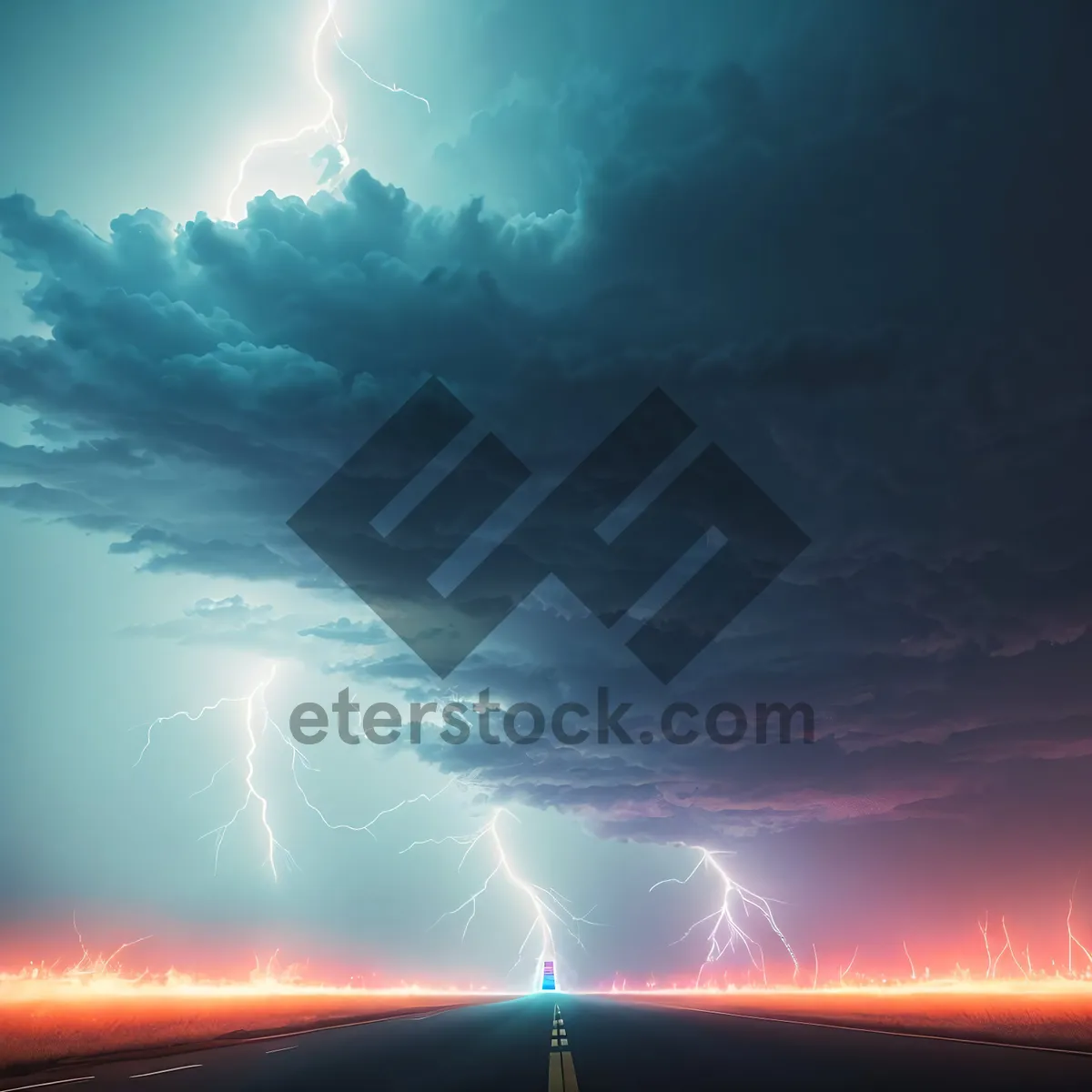 Picture of Electrifying Night Sky with Brilliant Lightning Strike