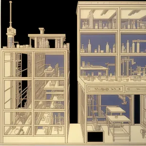 Sketch of Hundred Dollar Bill and Bank Architecture