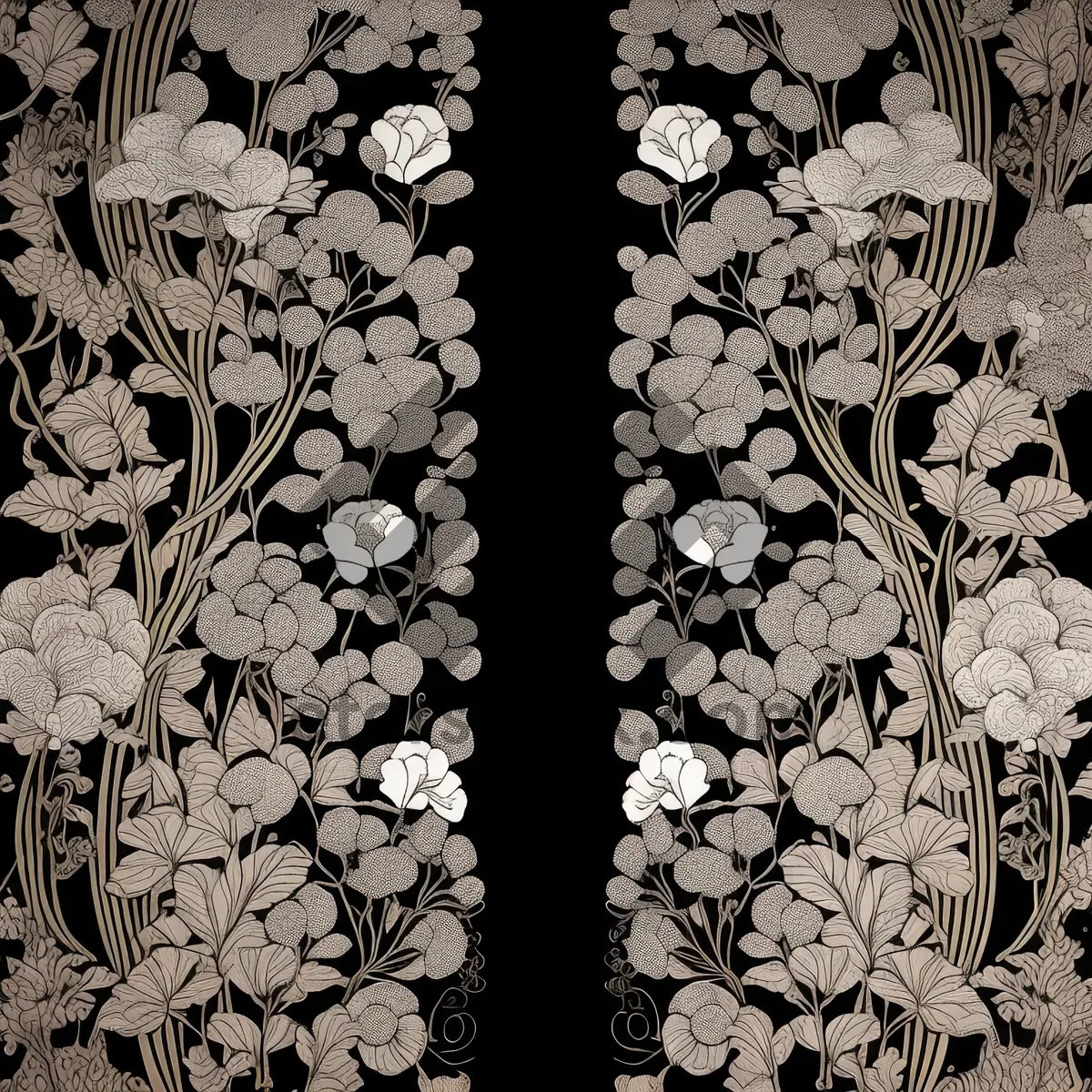 Picture of Vintage-inspired floral damask pattern for elegant decor.