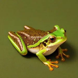 Eyed Tree Frog on Leaf