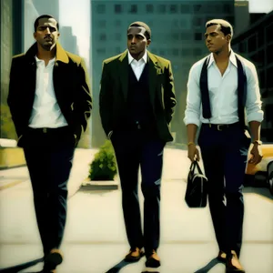 Successful Team of Businessmen Smiling in Office Meeting