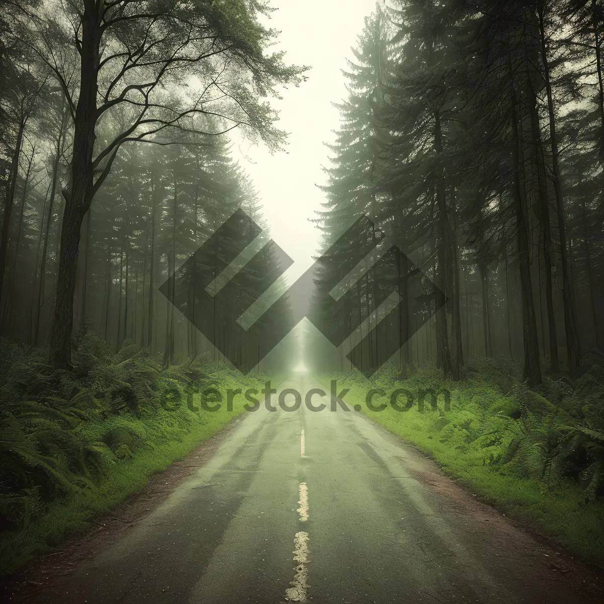 Picture of Scenic Park Road with Tree-Lined Sky