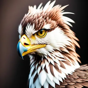 Bald Eagle with Piercing Yellow Eyes