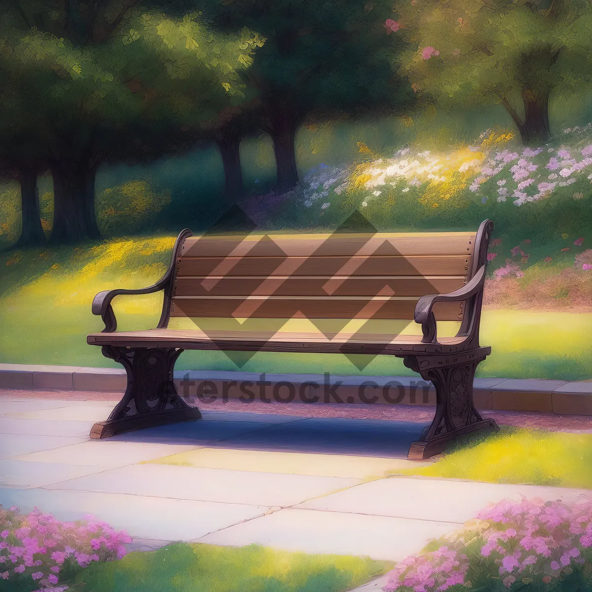 Picture of Vintage Park Bench with Cleat and Fastener