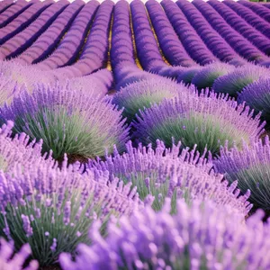 Wildflower Garden in Blooming Lavender Field