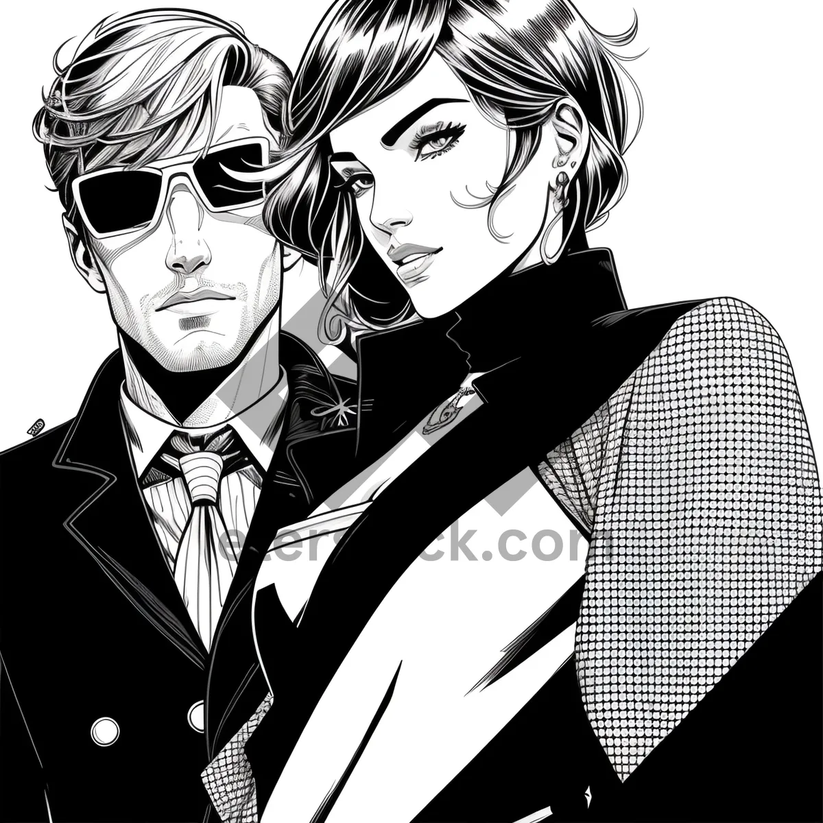 Picture of Trendy Fashion Model Portrait - Cartoon Art