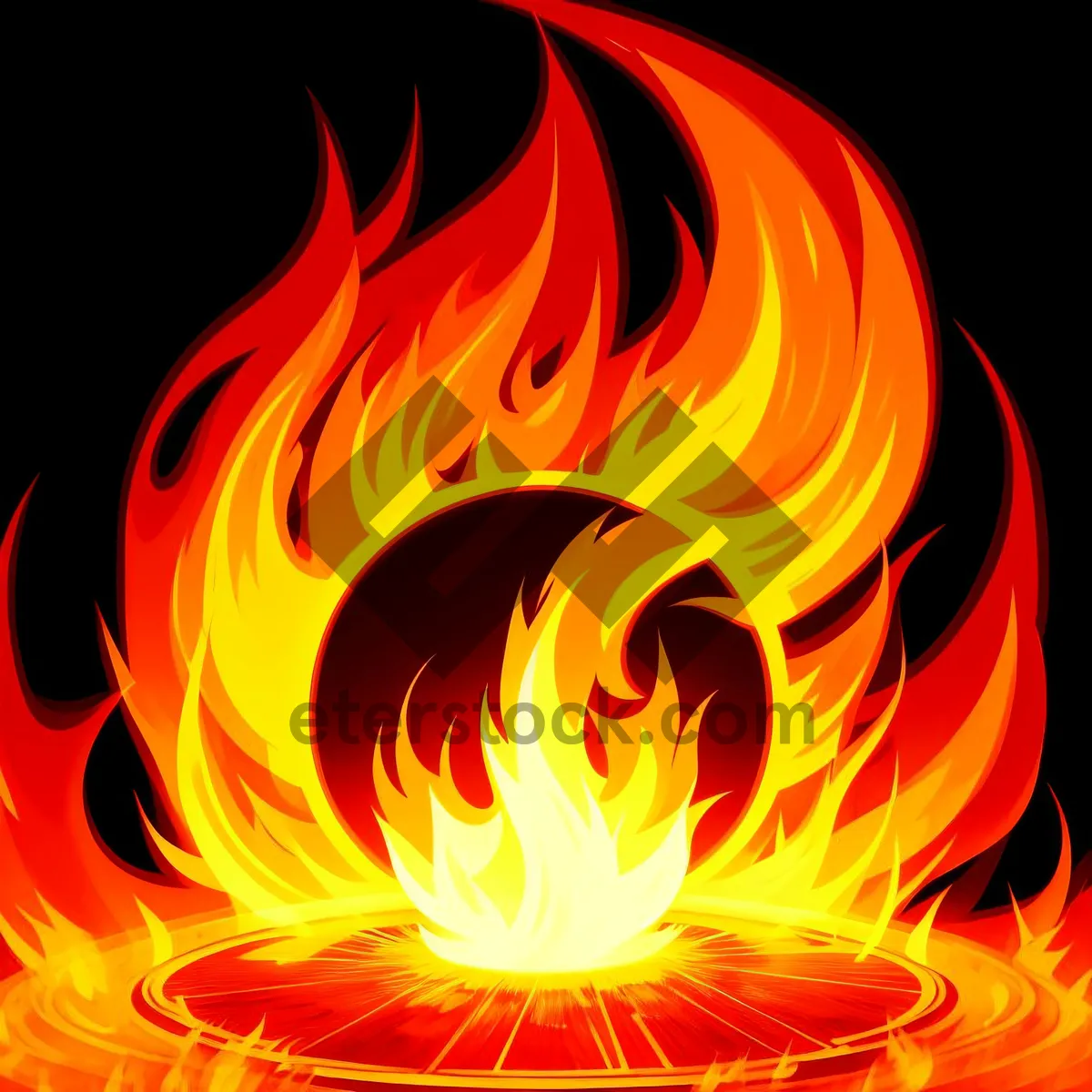 Picture of Fiery Swirls: A Modern Digital Flame Design
