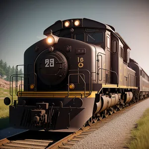 Steam locomotive passing through historic railway station