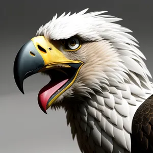 Bold Bald Eagle striking with fierce gaze