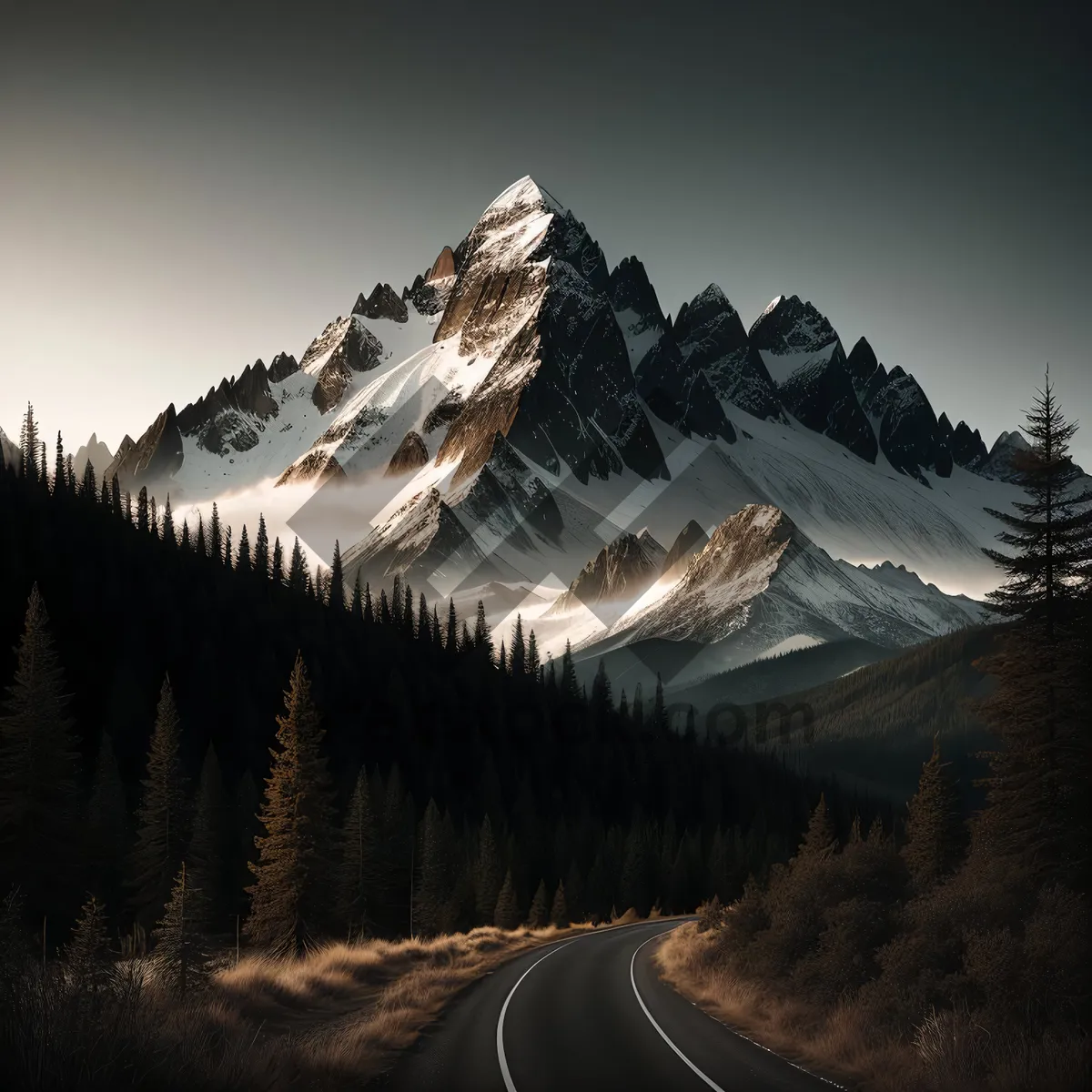 Picture of Snow-capped Alpine Range with Majestic Glacier