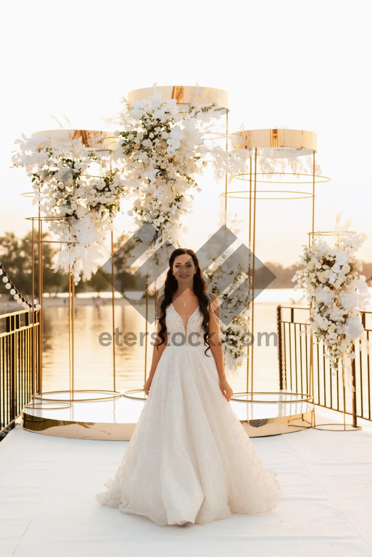 Picture of Happy Bride and Groom on Wedding Day