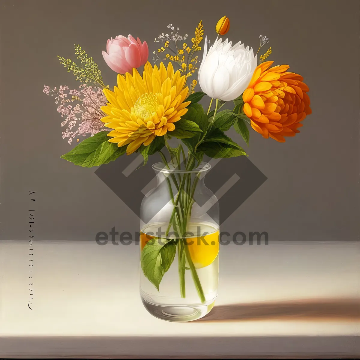 Picture of Colorful Tulip Bouquet in Vase