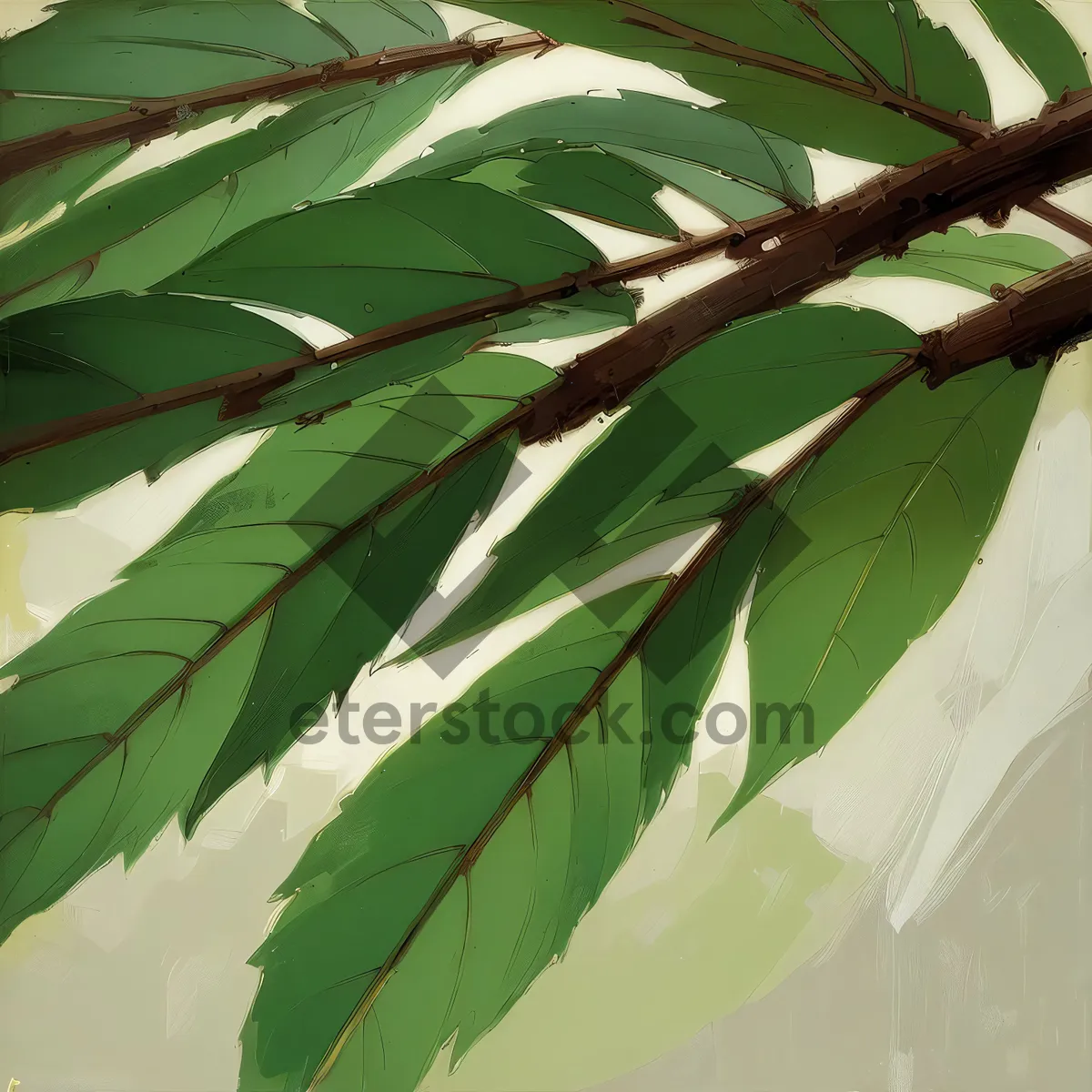 Picture of Vibrant Sumac Foliage in Lush Forest