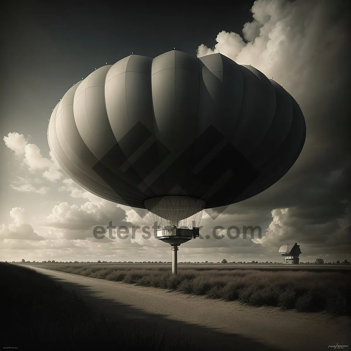 Picture of Colorful Hot Air Balloon Soaring in Sky