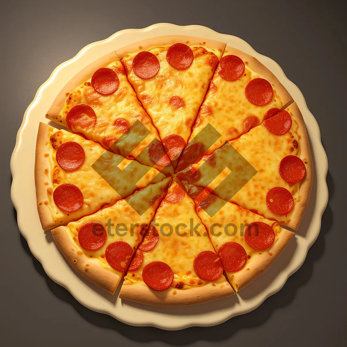 Picture of Delicious Gourmet Pizza with Crispy Crust