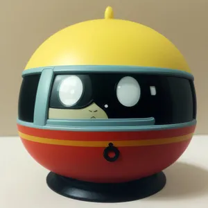 3D crash helmet icon sign with facial sphere