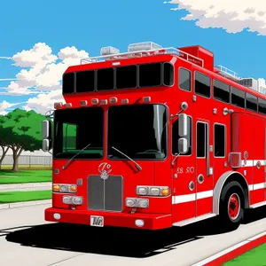 Street Fire Rescue Vehicle in Motion