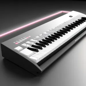 Black Synth Keyboard: Electronic Musical Device with Keys