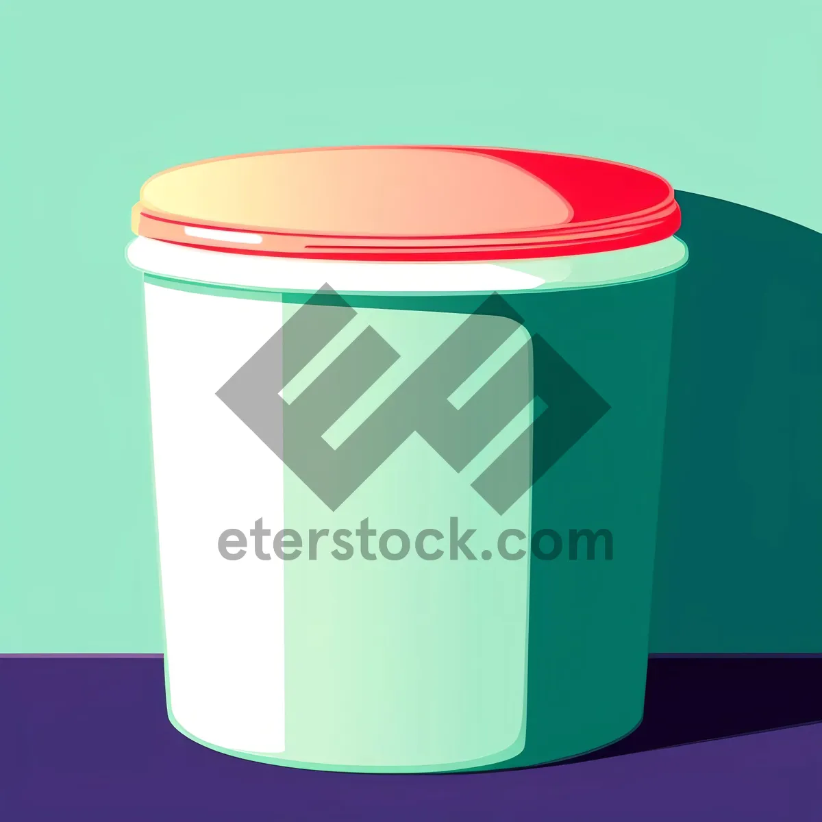 Picture of Empty plastic prescription drug cup on a conserve container.