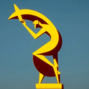 Golden 3D Symbol Icon Sign