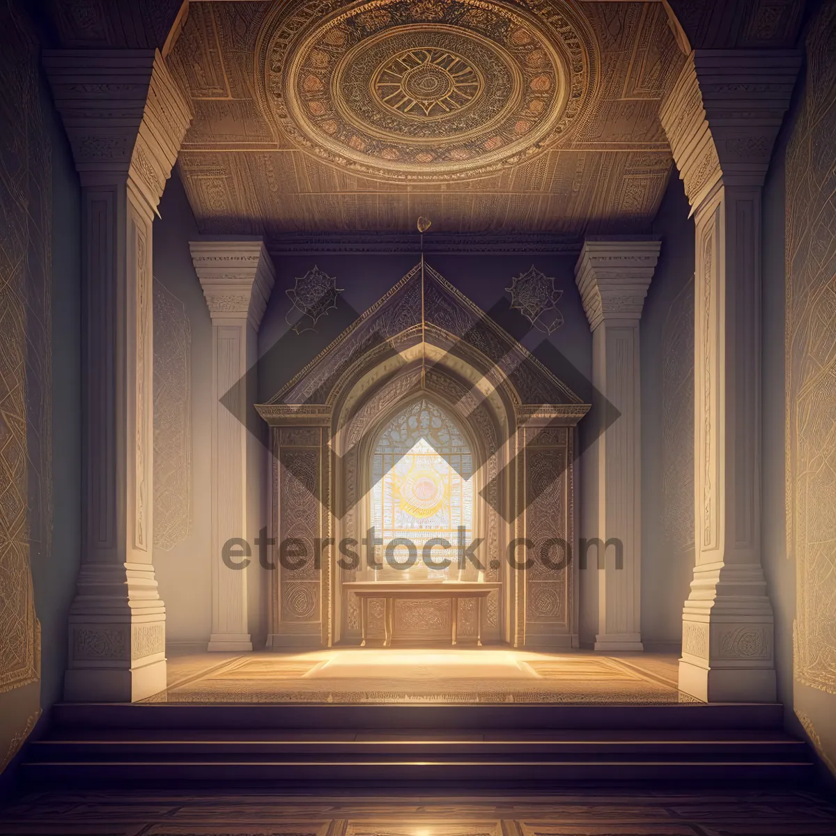 Picture of Sacred Seat: Ancient Cathedral's Majestic Throne