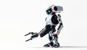 Futuristic 3D man automaton technology character robot.