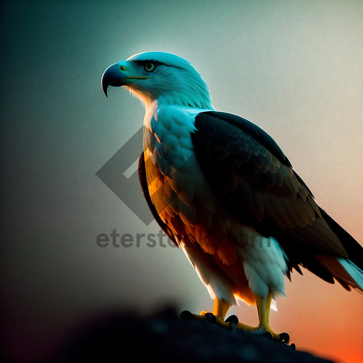 Picture of Colorful Macaw Perched with Vibrant Feathers