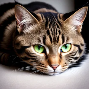 Curious Tabby Kitten with Fluffy Gray Fur