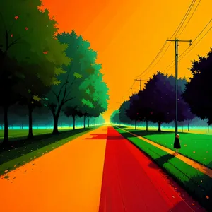 Vibrant Rural Landscape with Sunny Horizon