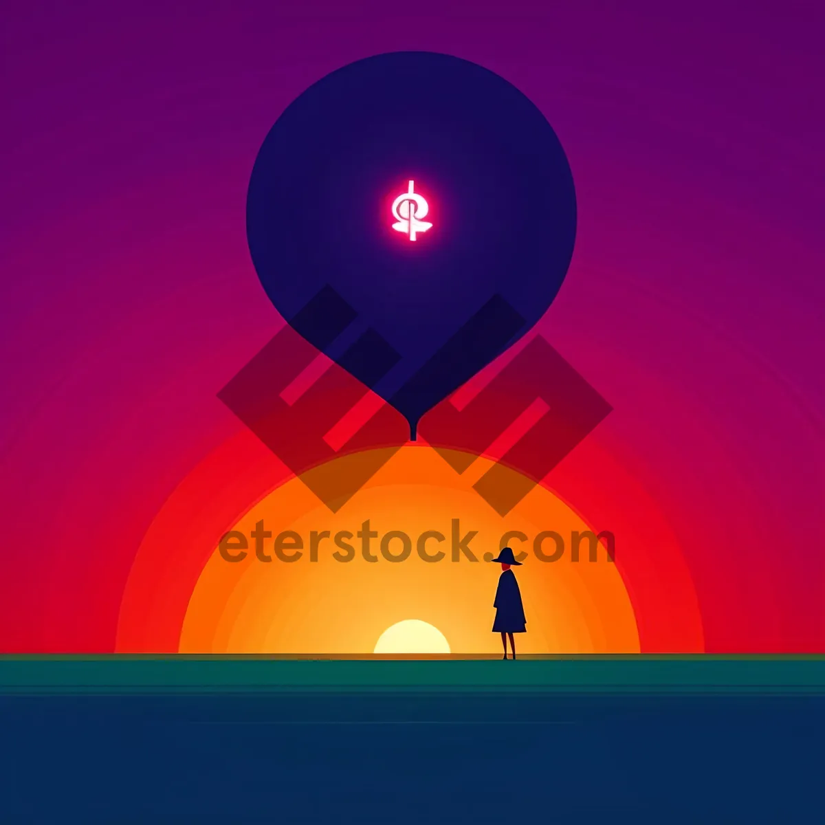 Picture of Vibrant Light Button Design Icon Silhouette Symbol