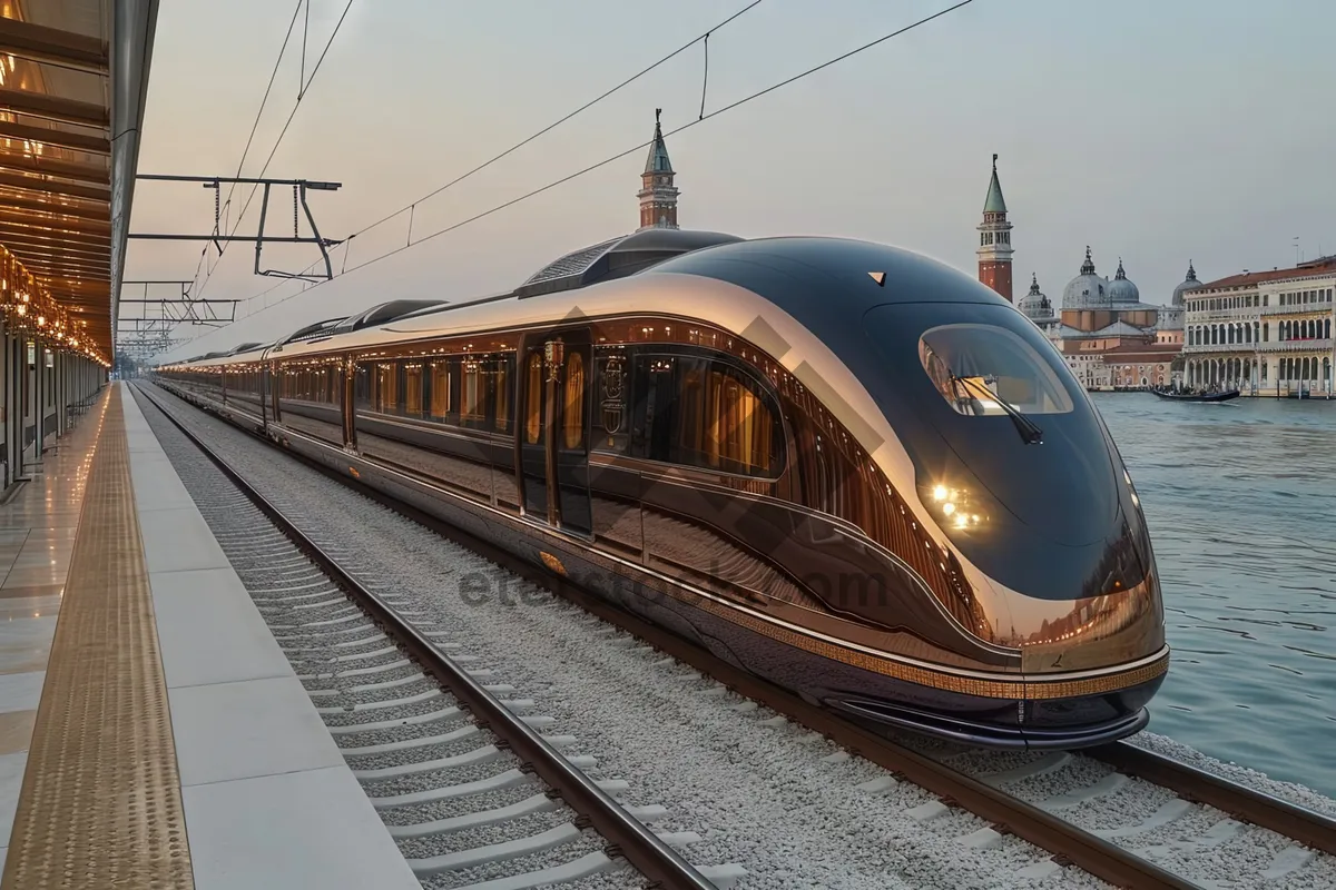 Picture of Fast Urban Train Commute Through City Station