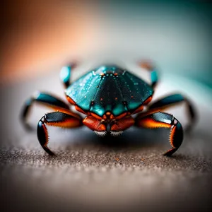 Vibrant Beetle Close-Up: Bright Black Arthropod Insect
