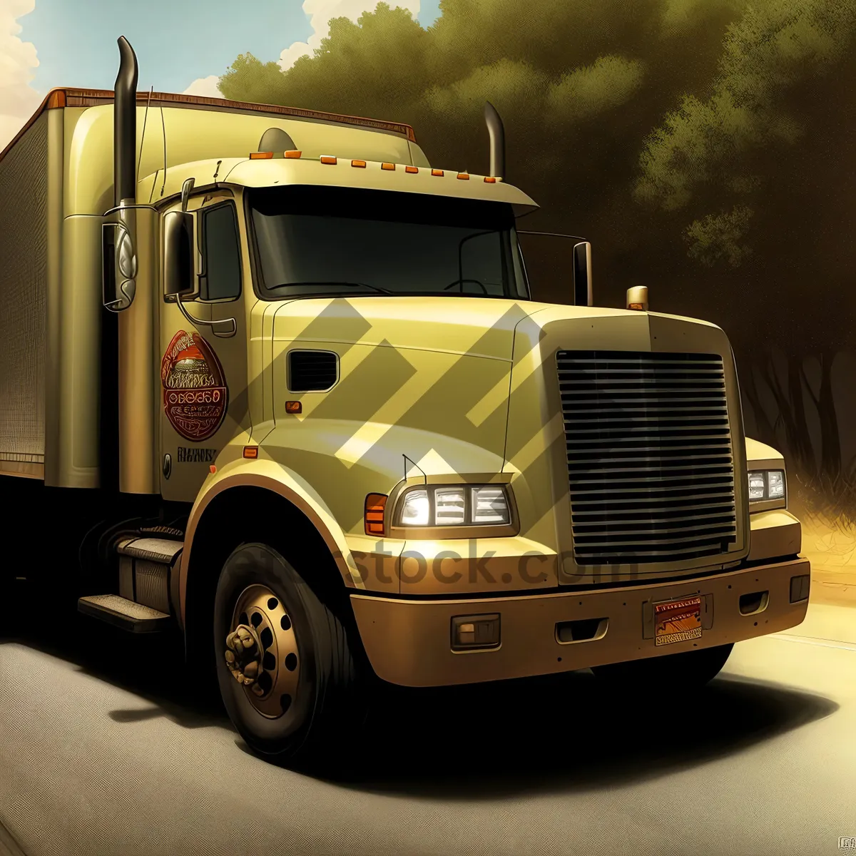 Picture of Speedy Logistic Truck on Busy Highway