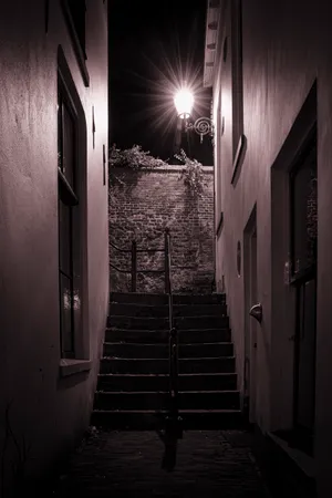 Old city architecture with stone door and window.