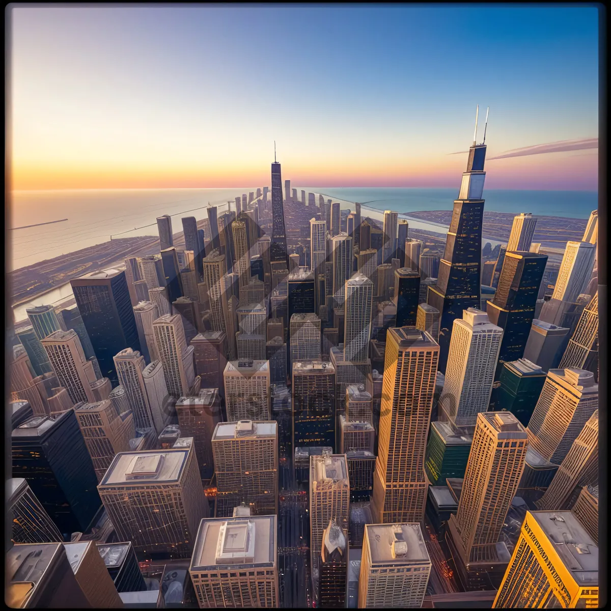 Picture of Urban Skyline at Sunset