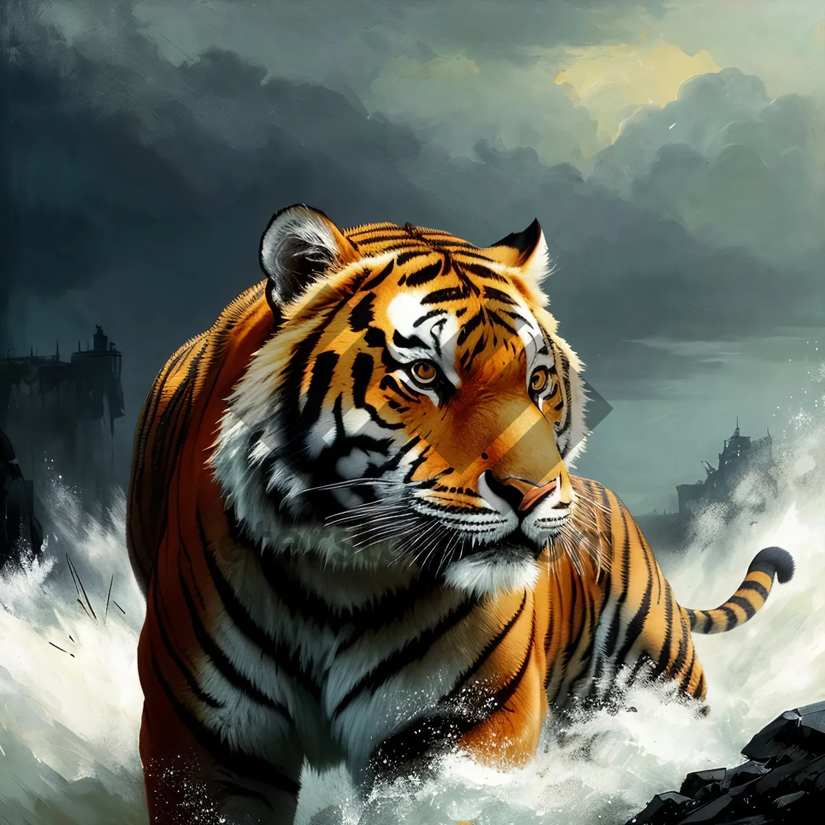 Picture of Wild Striped Jungle Cat - Zebra Hunter