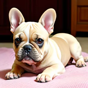 Endearing Bulldog puppy displaying affection and charming wrinkles