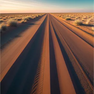 Vibrant Sunset on Desert Highway