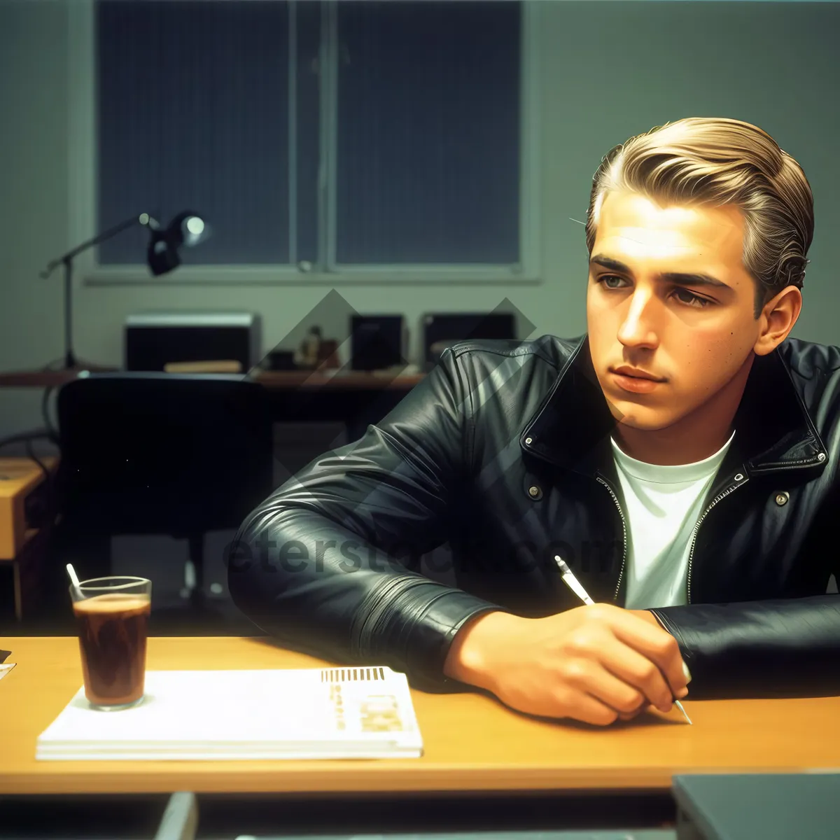 Picture of Professional at Work with Laptop on Desk