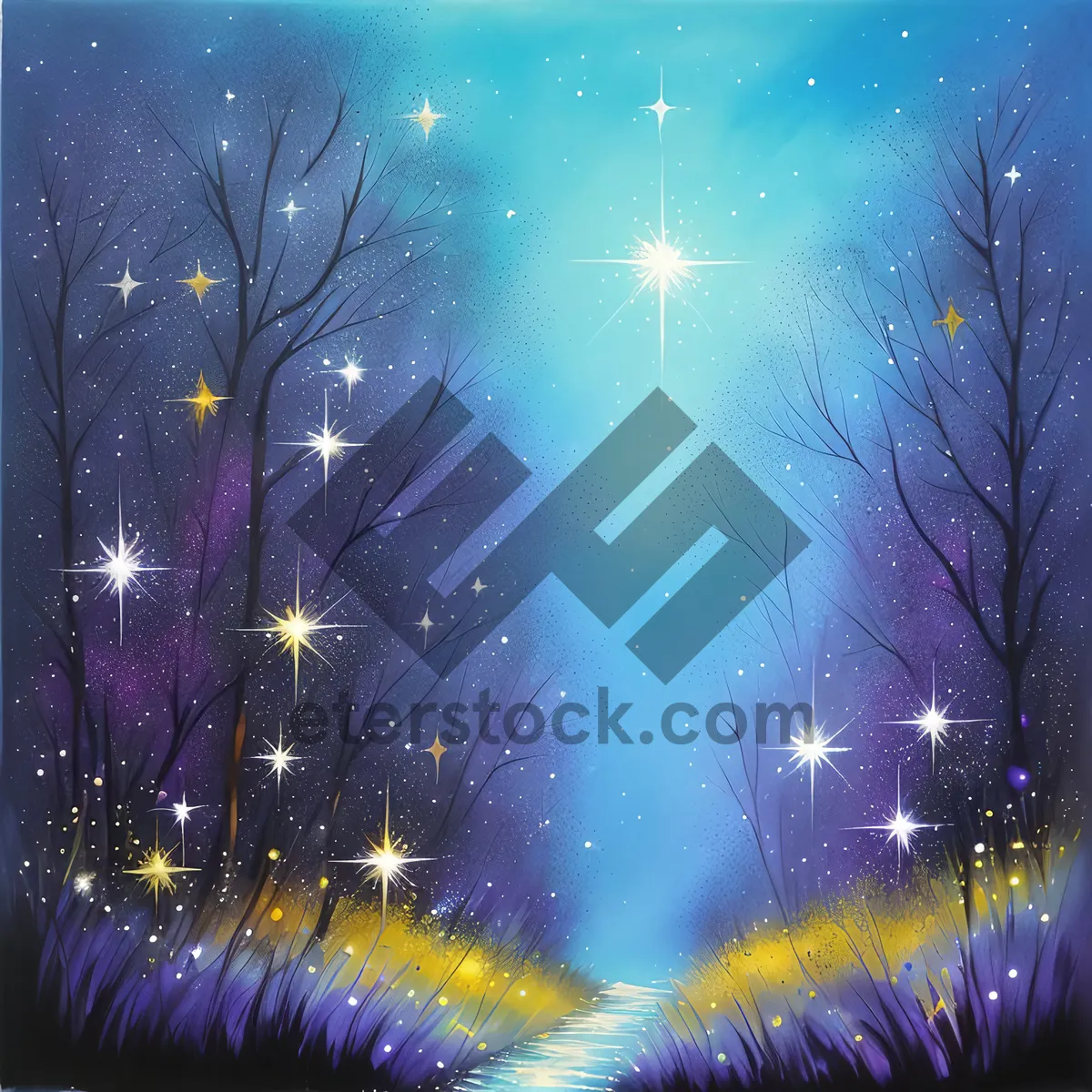 Picture of Fantasy Nightscape: Cosmic Firework in Dark Galaxy