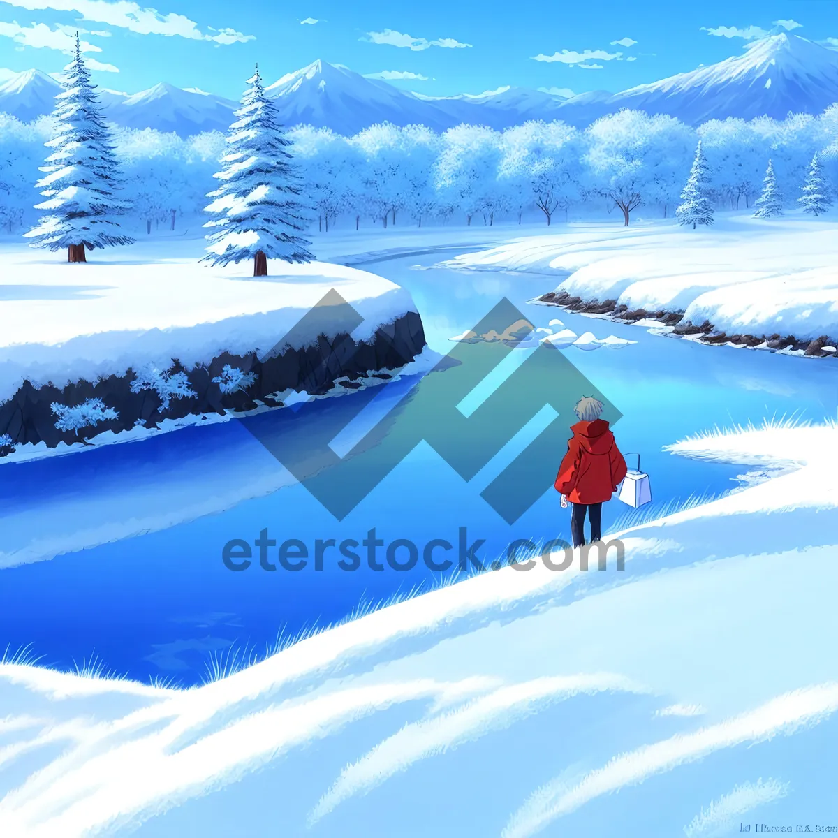 Picture of Winter Wonderland: Majestic Alpine Mountain Landscape