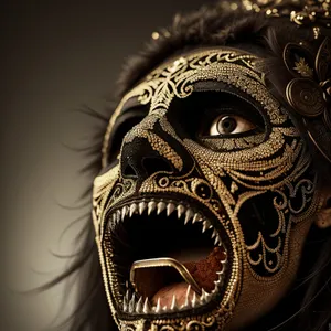 Mysterious Venetian Mask: Intricately Decorated Carnival Attire