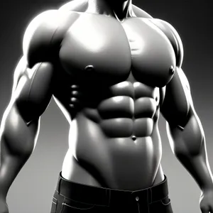 3D Bodybuilding Man - Abdominal Render
