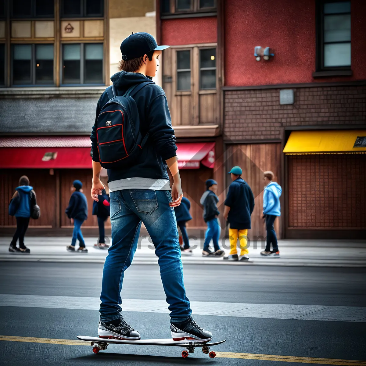 Picture of Active Skateboarding Competition: Man on a wheeled board.