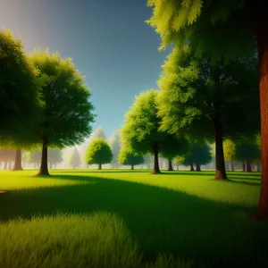 Sunny Pasture in the Autumn Landscape