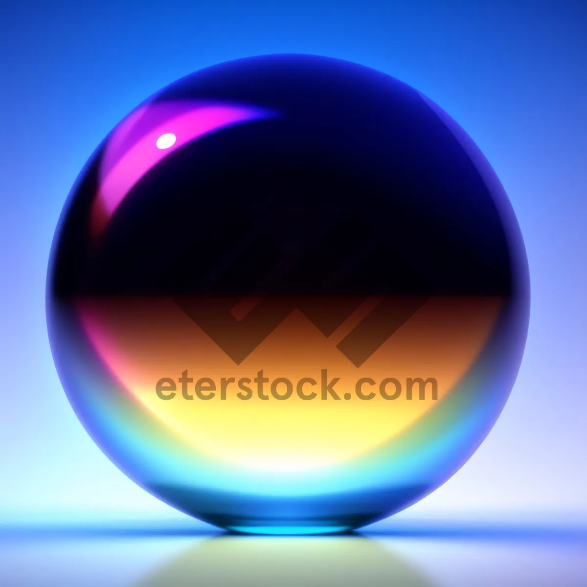 Picture of Glossy Glass Button with Reflective Satellites
