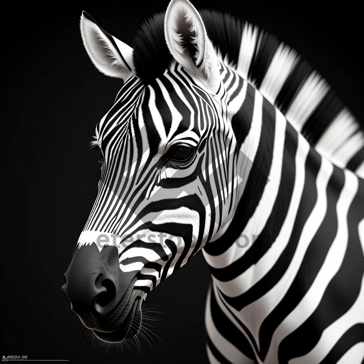 Picture of Striped Zebra in African Wildlife Reserve