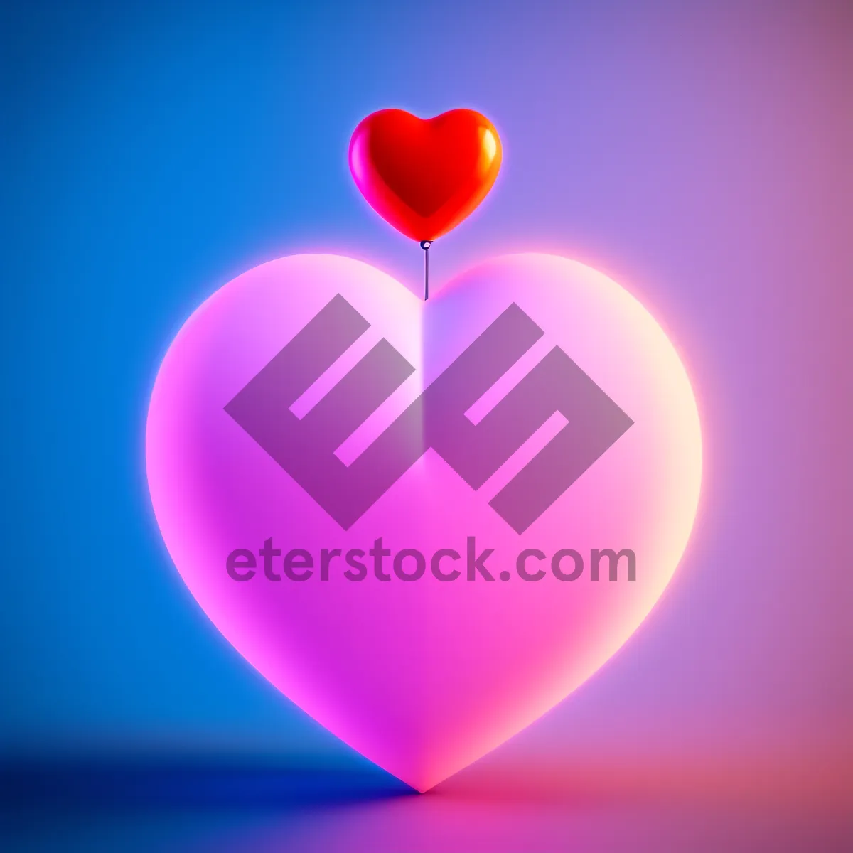 Picture of Shiny Colorful Heart Balloon Icon