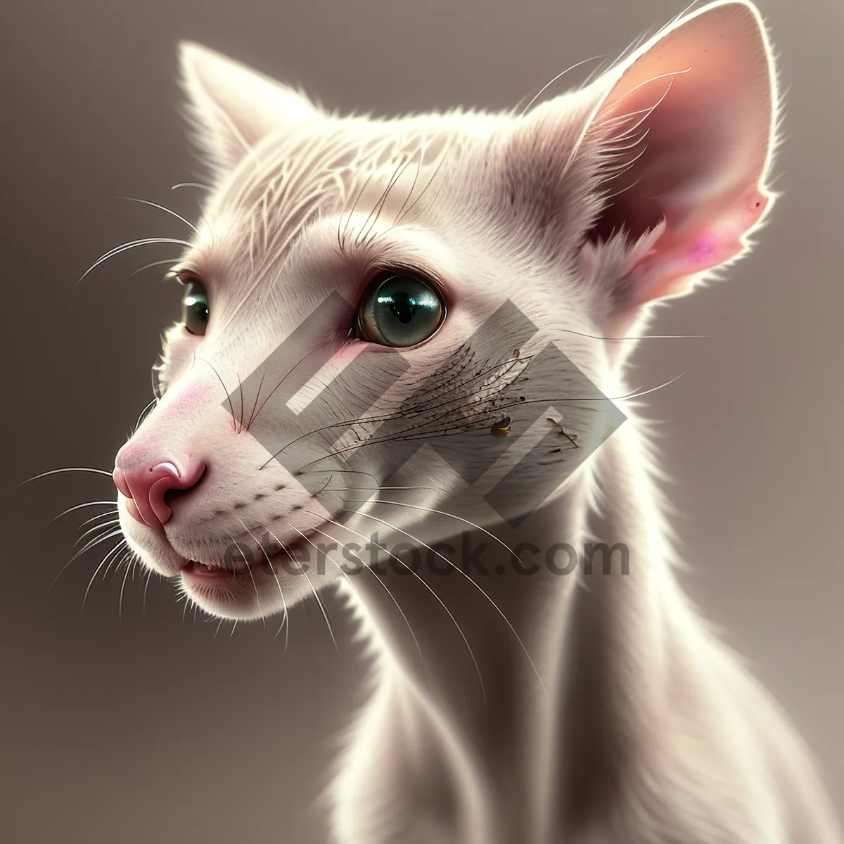 Picture of Fluffy Gray Kitten with Curious White Whiskers.