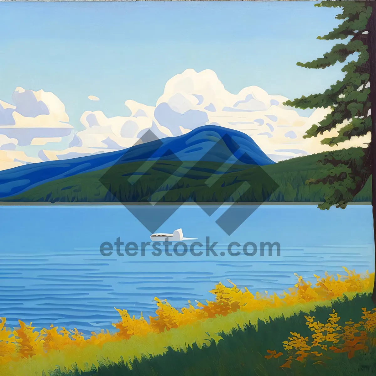 Picture of Tranquil Sunset Over Scenic Lakeside